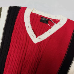 ERD's melancholic American Retro Contrast Stitching Sweater