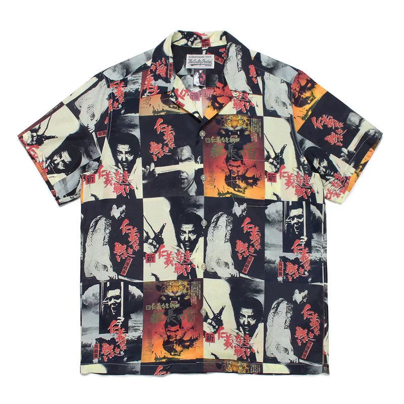 WACKO MARIA Basquiat Graphic Cuban Collar Shirt
