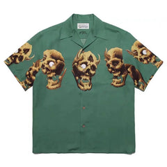 WACKO MARIA 56 Tattoo Studio Skull Hawaiian Shirt