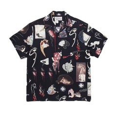 WACKO MARIA Basquiat Graphic Cuban Collar Shirt