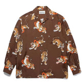 WACKO MARIA Check Open Collar Long Sleeve Shirt