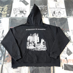 ERD melancholic Washed Fleece Oversized Graphic Hoodie