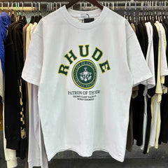 RHUDE Green Graphic Printed Vintage Oversized Summer Tee