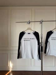 ERD Inspired Distressed Waffle Knit Raglan Long Sleeve