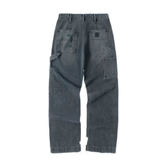 ERD melancholic Distressed Black Straight Leg Jeans
