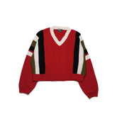 ERD's melancholic American Retro Contrast Stitching Sweater