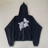 ERD Inspired Pigman Patchwork Fleece Zip Up Hoodie