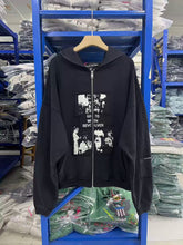ERD's melancholic Washed Patchwork Graphic Zip Hoodie
