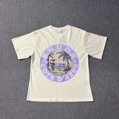 RHUDE American Retro Loose Fit Unisex Summer T-Shirt