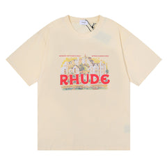 RHUDE American Vintage Graphic Printed Oversized Summer Tee