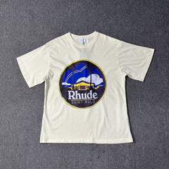RHUDE American Retro Loose Fit Unisex Summer T-Shirt