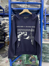 ERD Inspired Slogan Washed Navy Fleece Hoodie Pullover