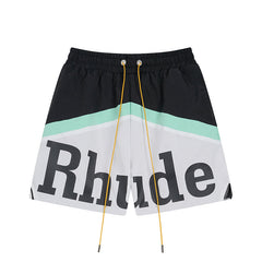 RHUDE Color Block Letter Print Quick Dry Shorts