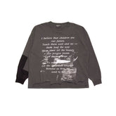 ERD Whitney Houston Graphic Distressed Charcoal Longsleeve Tee