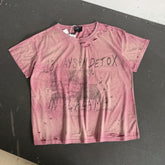 ERD Inspired Distressed Pink Graphic Print Cotton T-Shirt