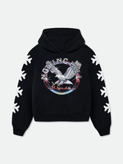 RHUDE American Vintage Letter Print Loose Hooded Sweatshirt