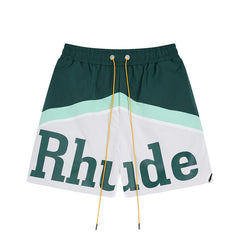 RHUDE Color Block Letter Print Quick Dry Shorts