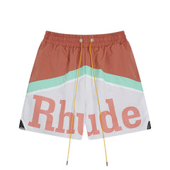 RHUDE Color Block Letter Print Quick Dry Shorts
