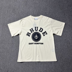 RHUDE American Retro Loose Fit Unisex Summer T-Shirt