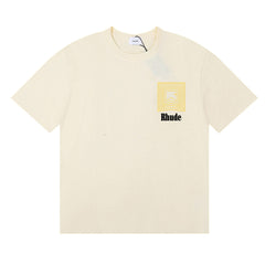 RHUDE American Retro Letter Print Loose Casual T-Shirt
