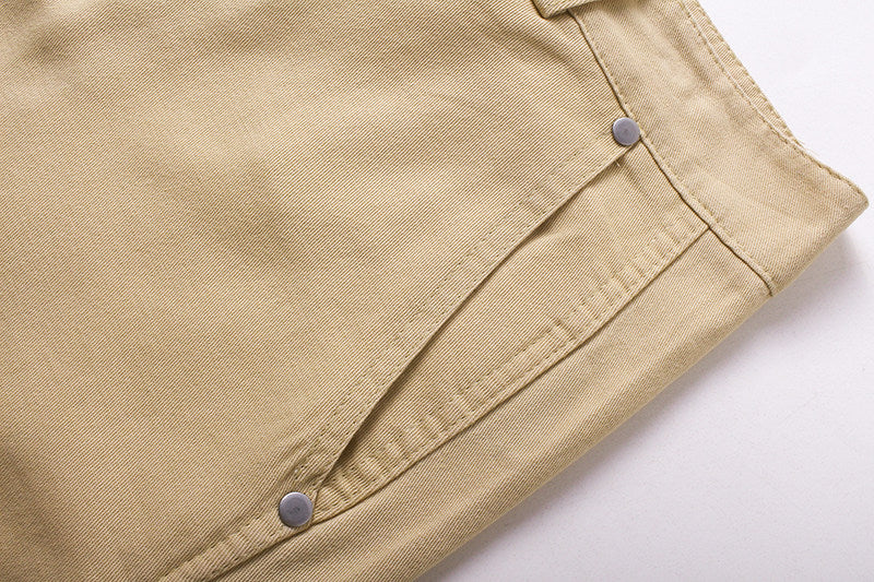 Rhude Hip-hop trend fashion wash denim cargo shorts
