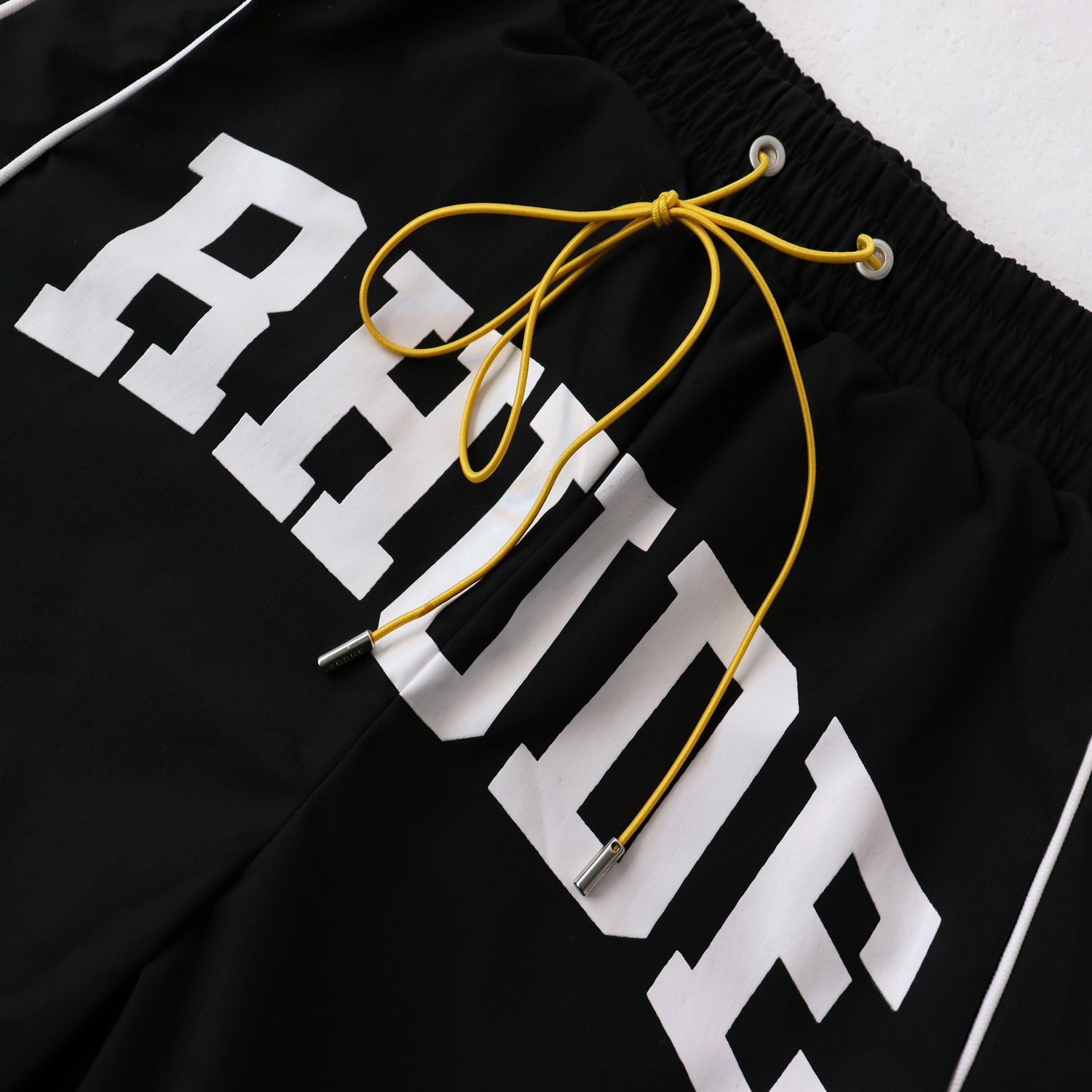 Rhude Printed retro drawstring color-block casual shorts