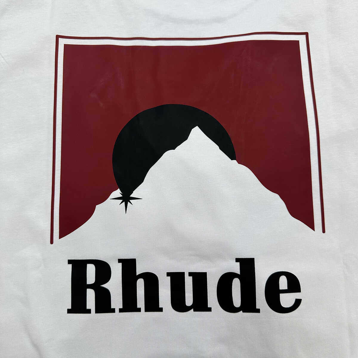 Rhude Marlboro Classic Red Sunset Print Cotton T-Shirt