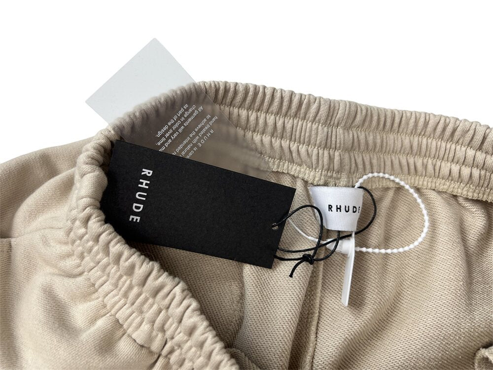 Rhude Embroidered Letter Logo Summer Cotton Shorts