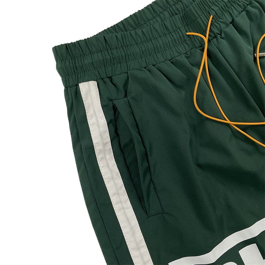 Rhude Contrasting color patchwork drawstring short pants