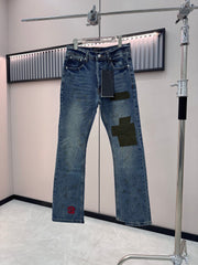 ERD melancholic Vintage Embroidered Straight Slim Pants