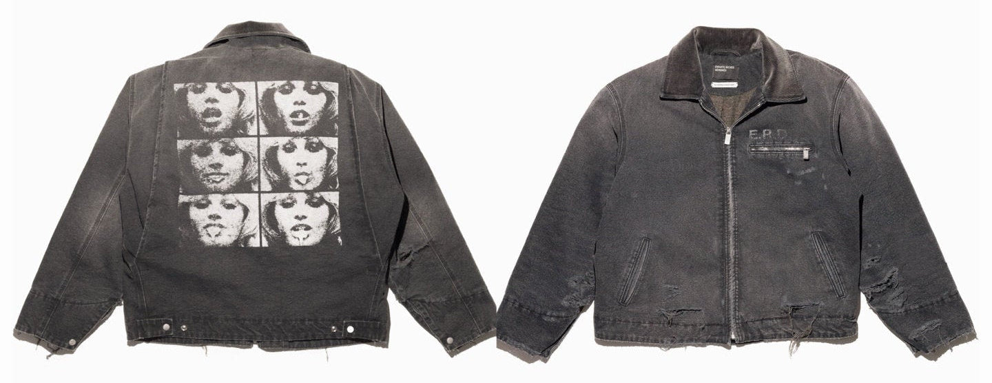 ERD Inspired Distressed Washed Grey Detroit Jacket