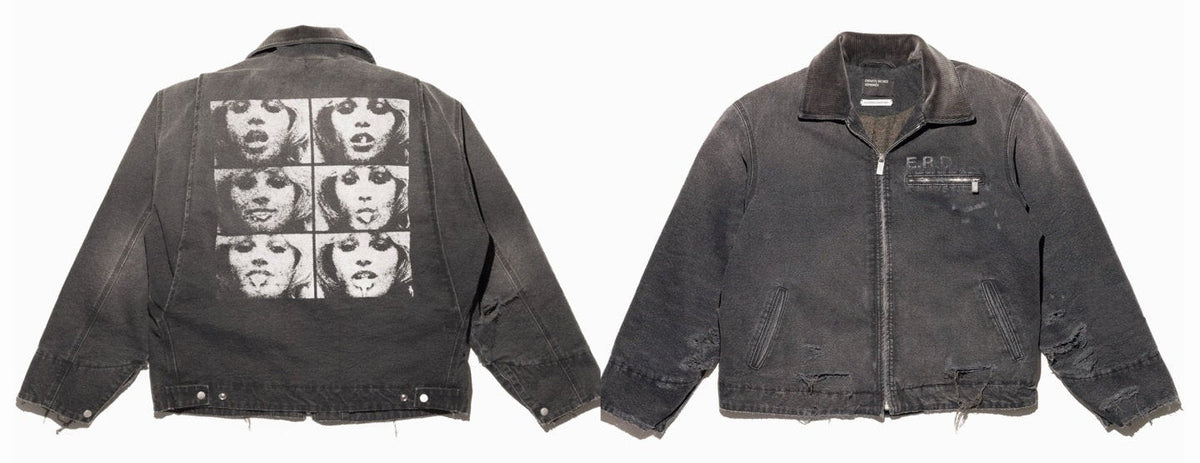 ERD Inspired Distressed Washed Grey Detroit Jacket