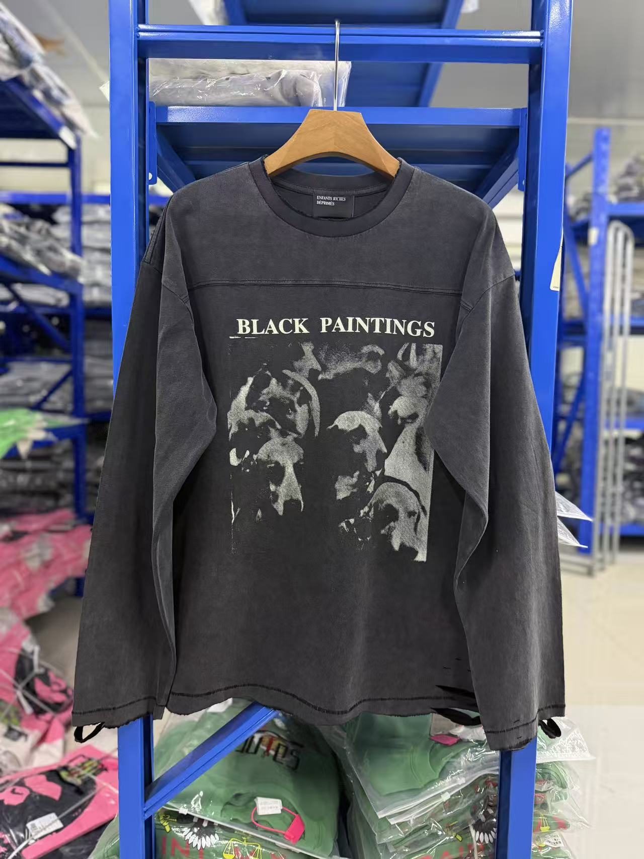 ERD Vintage Distressed Graphic Loose Cotton Long Tee