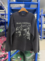 ERD Vintage Distressed Graphic Loose Cotton Long Tee