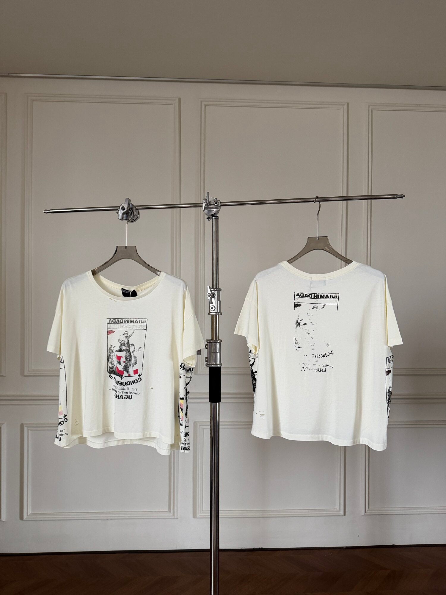 ERD Inspired Distressed Graphic Boxy Crop Cotton Tee