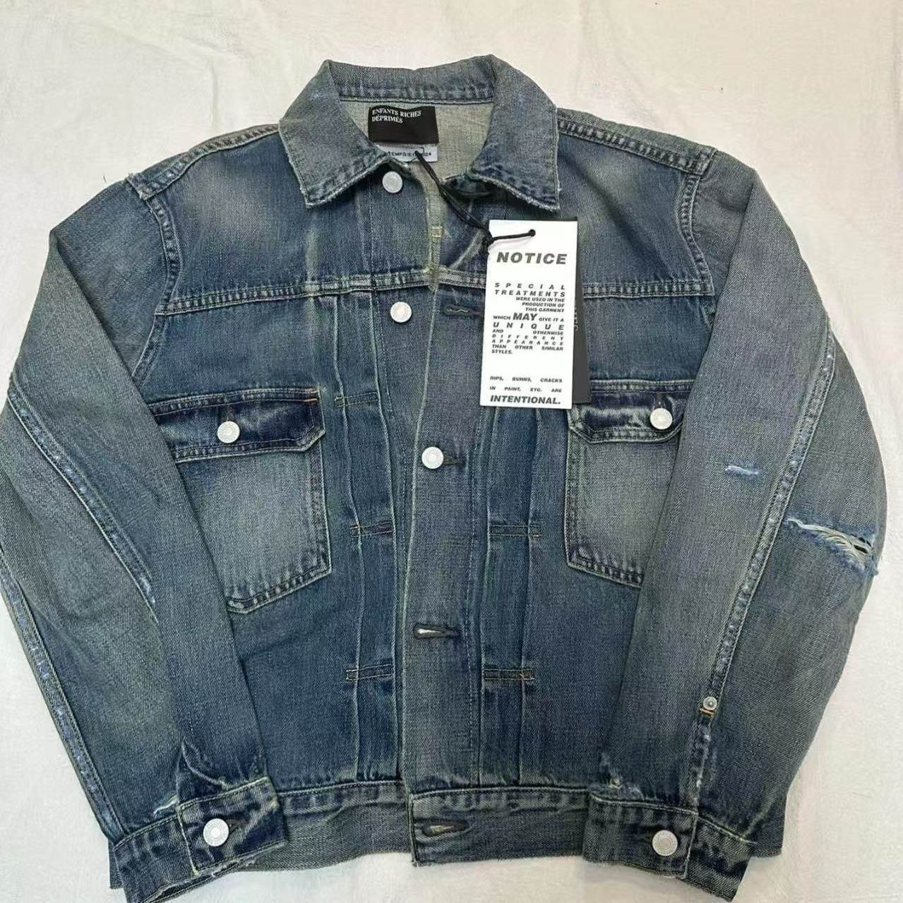 ERD melancholic Vintage Washed Distressed Denim Jacket