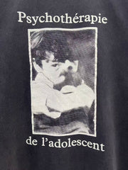 ERD Inspired Vintage Graphic Washed Black Cotton Tee