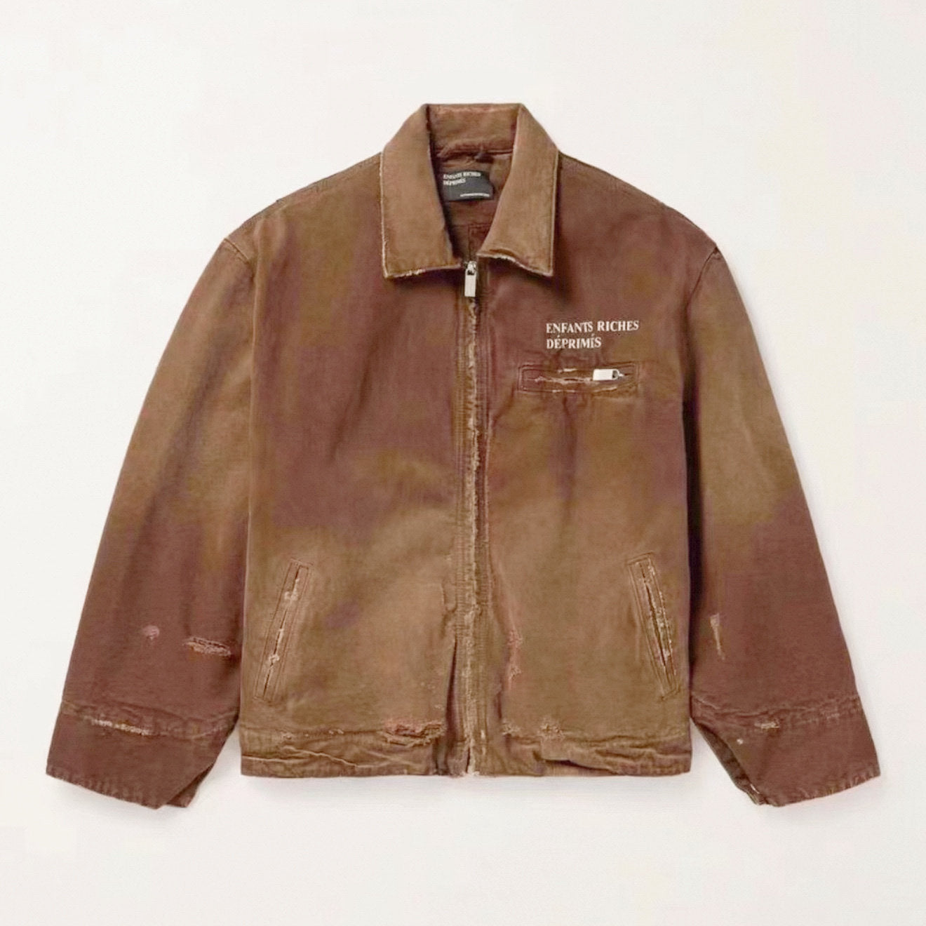 ERD Inspired Distressed Washed Brick Red Jacket Coat