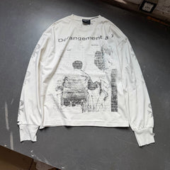 ERD Vintage Distressed Character Print Grey Long Tee