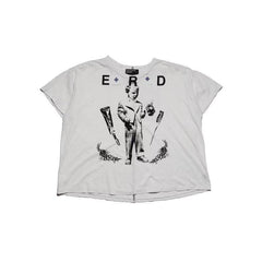 ERD Inspired Celebrity Graphic Distressed White Cotton Tee