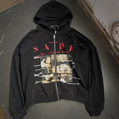 ERD Inspired Heavyweight 480g Washed Black Zip Hoodie