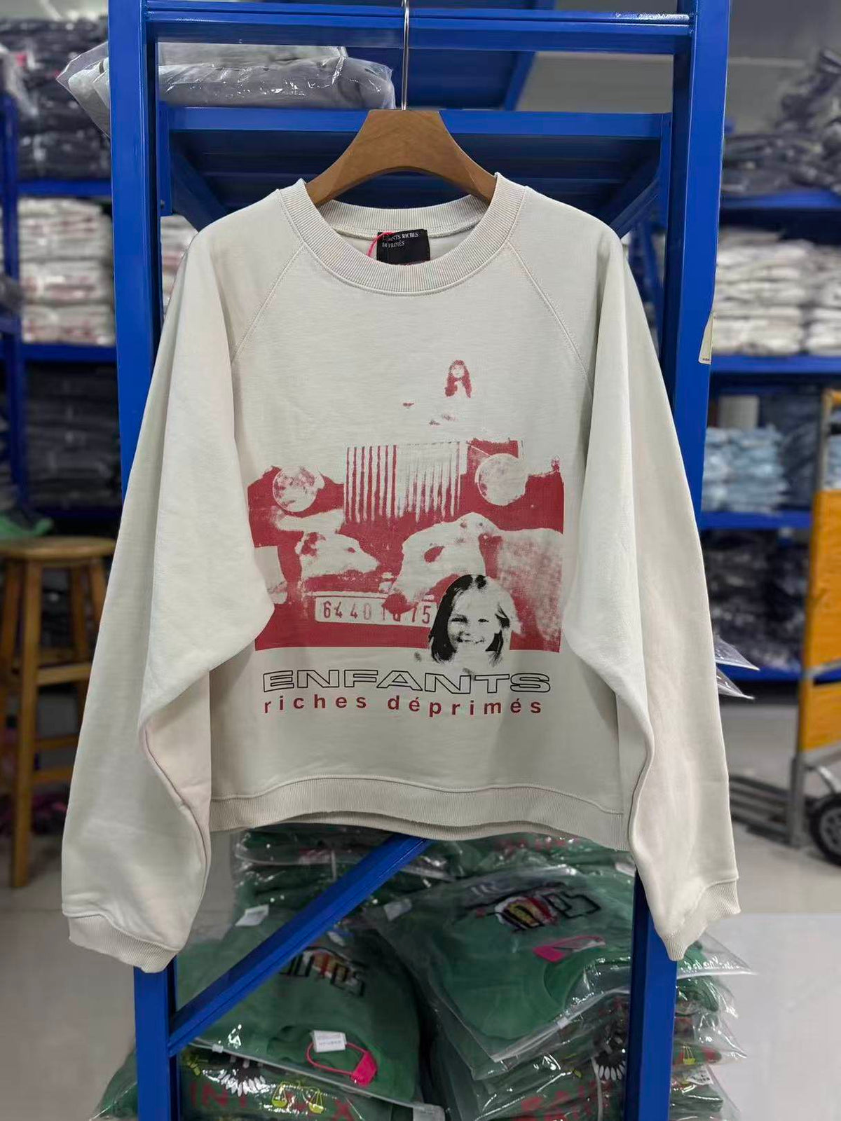 ERD Inspired Retro Girl Dog Raglan Fleece Sweatshirt