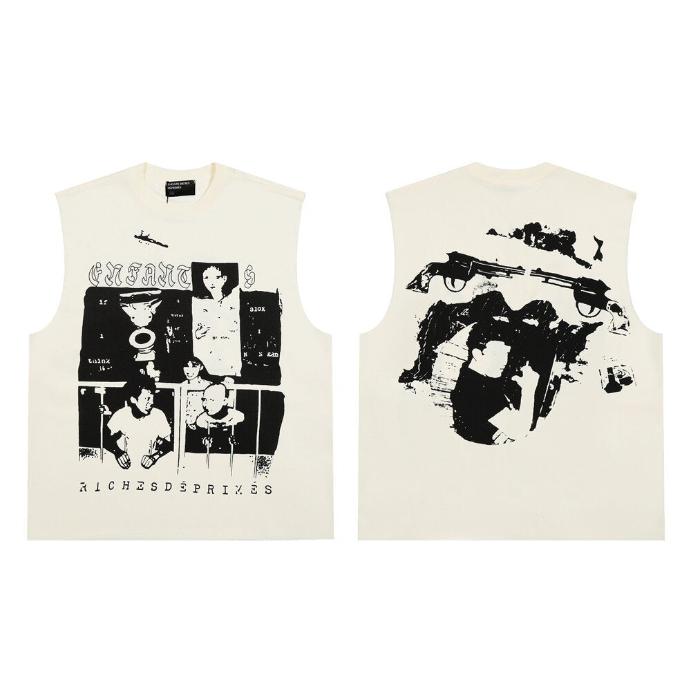 ERD melancholic High Street Shoulder Pad Tank Top