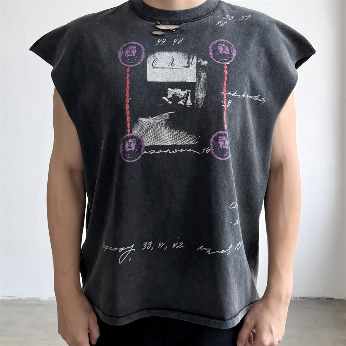 ERD Style High Street Ripped Character Muscle Tee