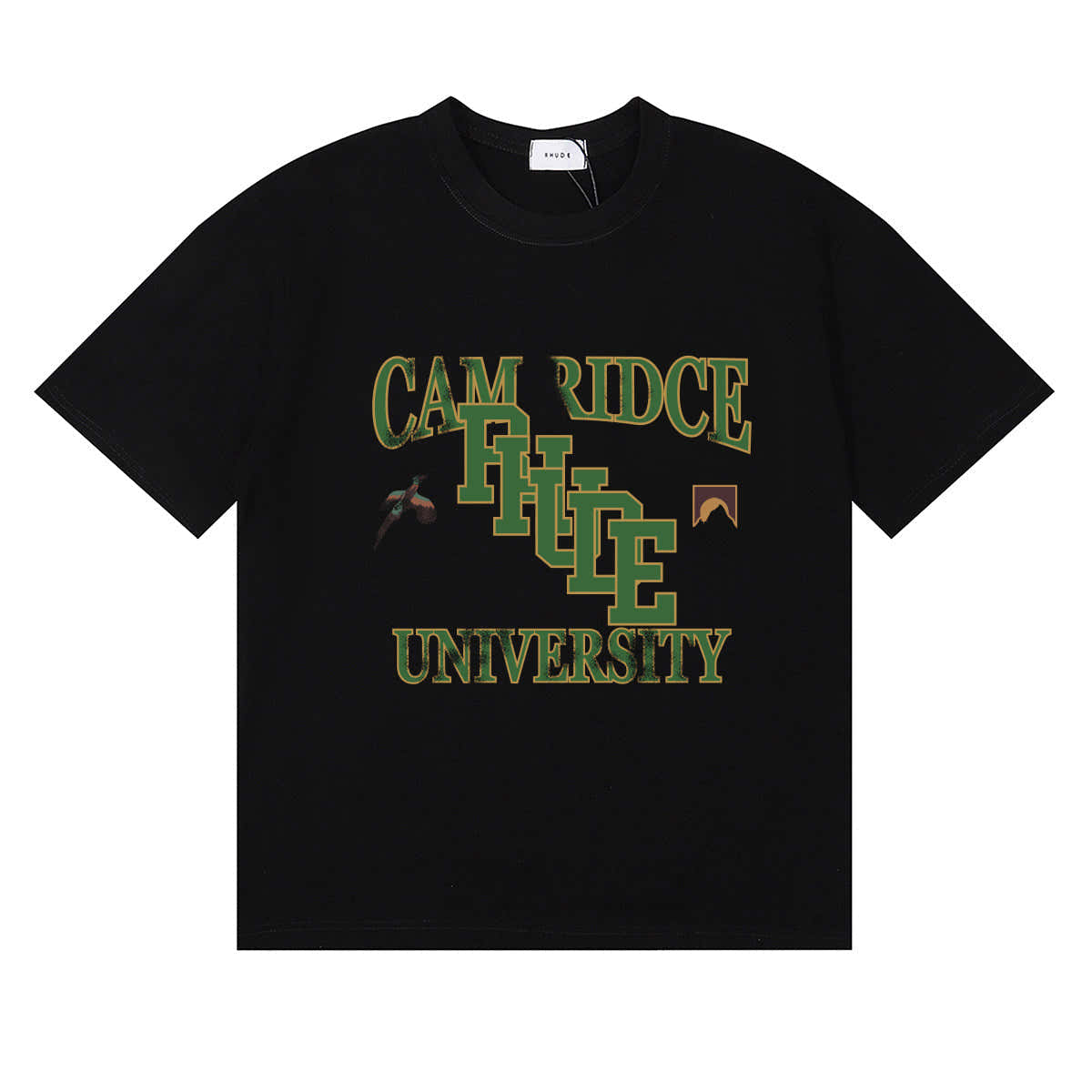 RHUDE American Retro Letter Print Loose Casual T-Shirt