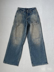 ERD Vintage Washed Distressed Loose Wide Leg Jeans