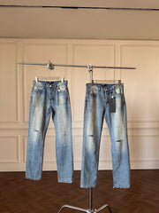ERD Vintage Mud Wash Distressed Straight Jeans