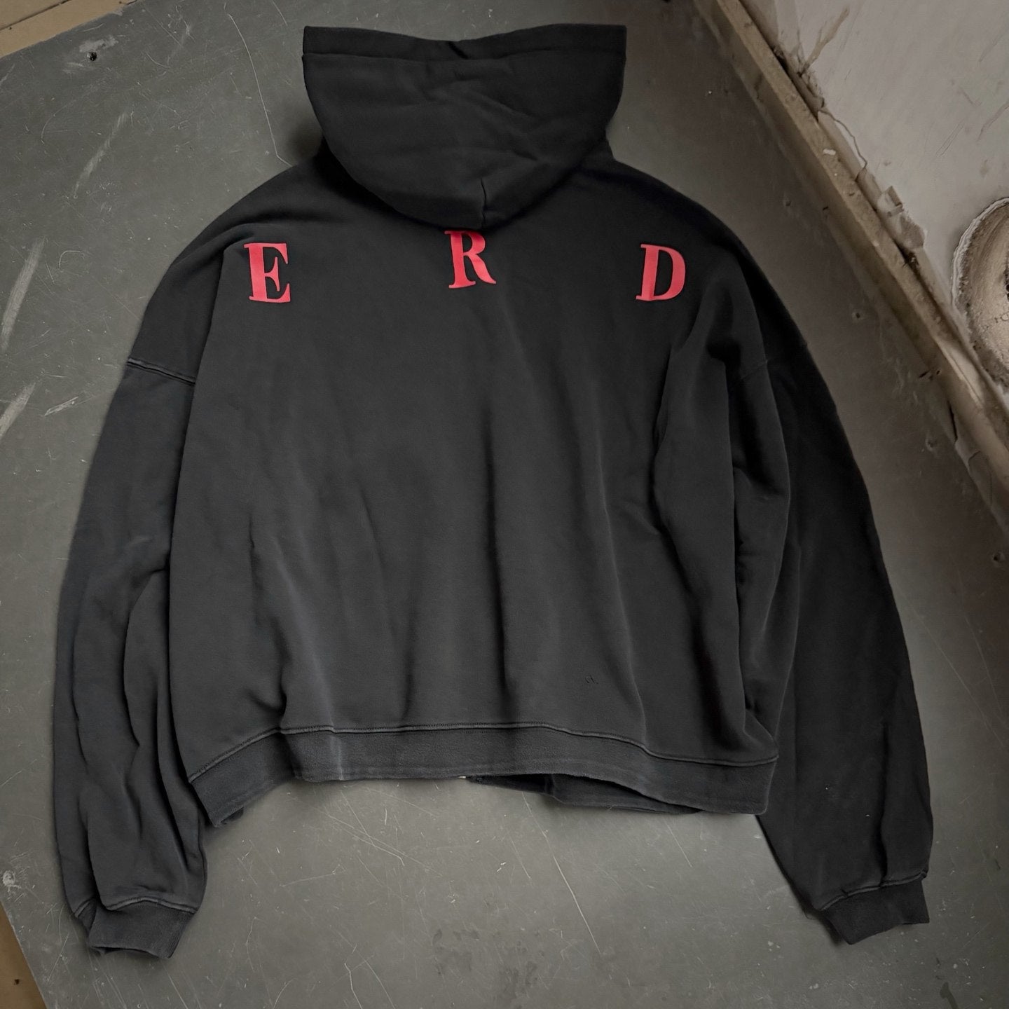 ERD Inspired Heavyweight 480g Washed Black Zip Hoodie