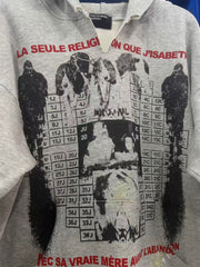 ERD Inspired Elizabeth Queen Graffiti Fleece Grey Hoodie