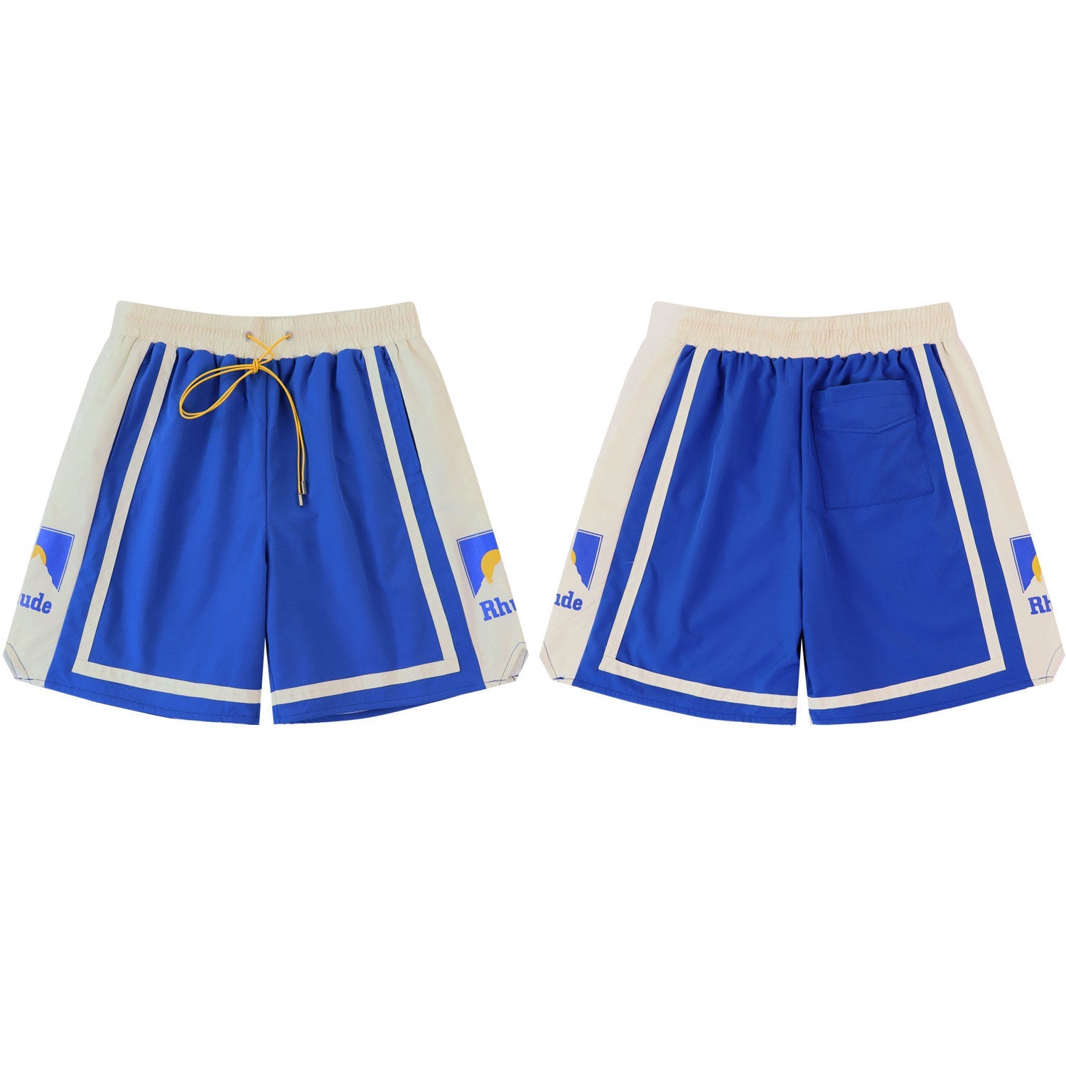 Rhude Panel Logo Short - Sunset Print Colorful Shorts